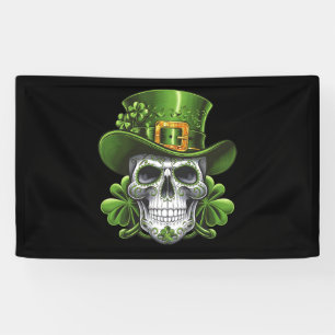 Sugar Skull St Patrick's Day Kleeblatt Banner