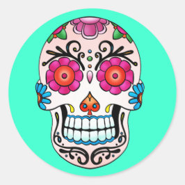 Sugar Skull - Tattoo Art Runder Aufkleber