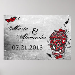 Sugar Skull Wedding Date Poster