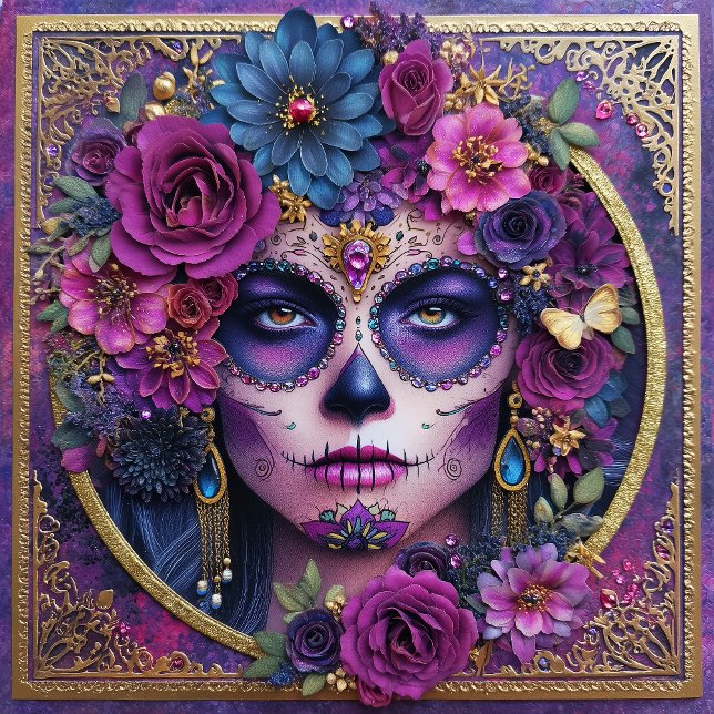 Sugar Skull Woman Day Of The Dead Ceramic Tile Fliese (Von Creator hochgeladen)