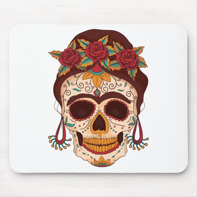 Sugar Skull Woman Mousepad (Vorne)
