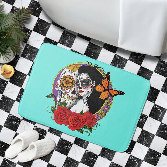 Sugar Skulls Art Nouveau Badematte (Von Creator hochgeladen)