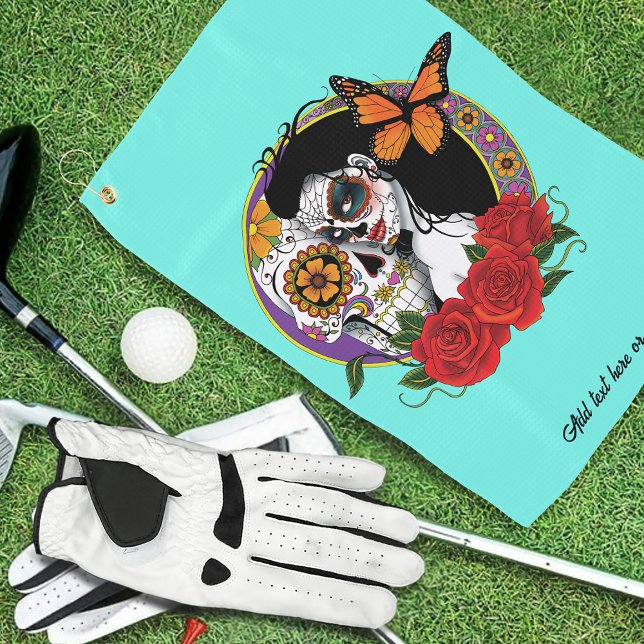 Sugar Skulls Art Nouveau Golfhandtuch (Von Creator hochgeladen)