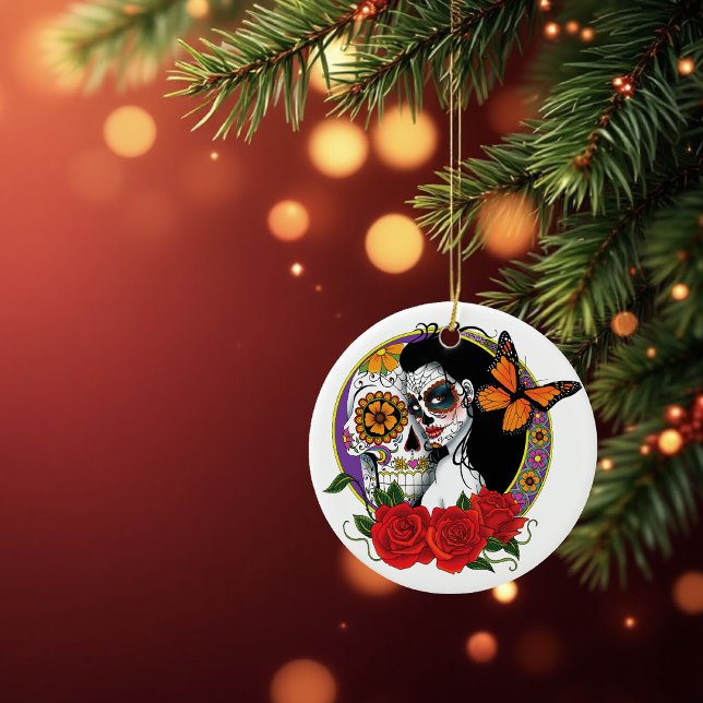 Sugar Skulls Art Nouveau Keramikornament (Von Creator hochgeladen)