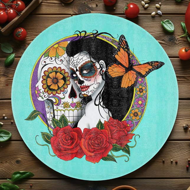 Sugar Skulls Art Nouveau Schneidebrett (Von Creator hochgeladen)