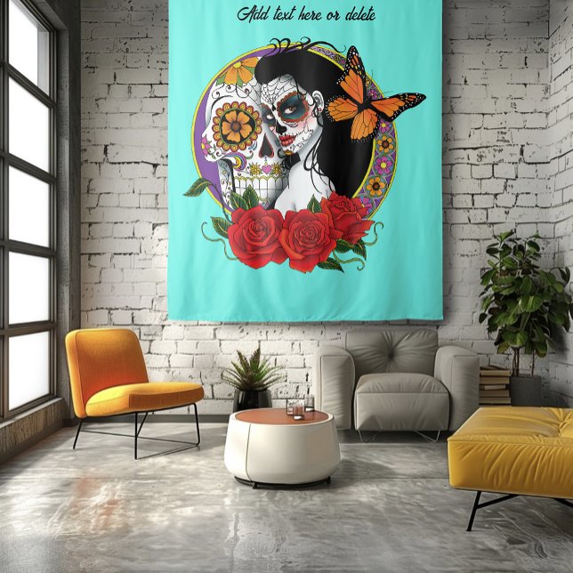 Sugar Skulls Art Nouveau Wandteppich (Von Creator hochgeladen)