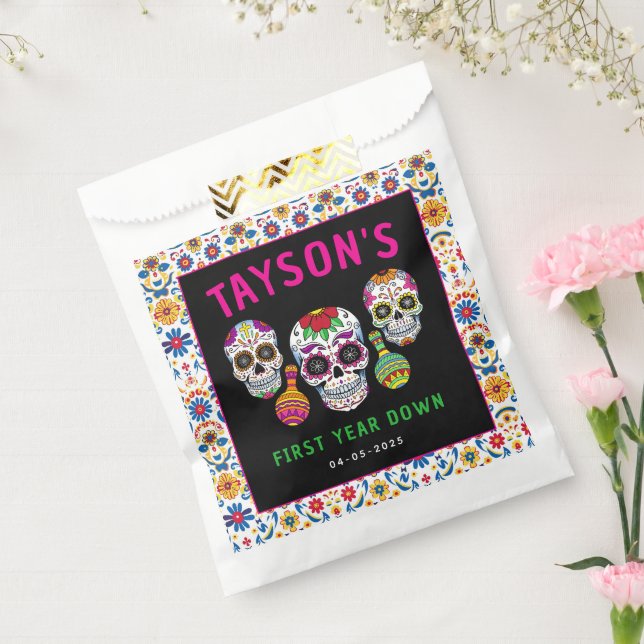 Sugar Skulls Day 1st Birthday Party Colorful Día Geschenktütchen (Versiegelt)