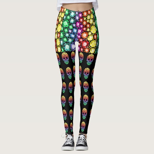 Sugar Skulls Day of the Dead Pop Fashion Leggings (Vorderseite)