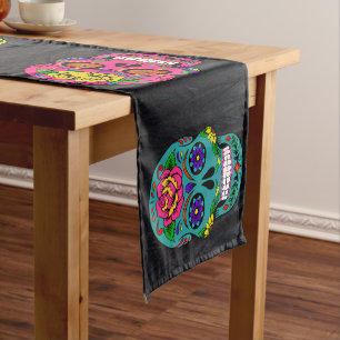 Sugar Skulls Día de los Muertos 16X90" Mittelgroßer Tischläufer