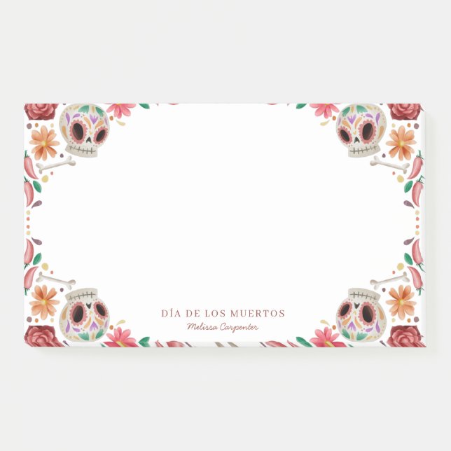 Sugar Skulls Día de los Muertos Theme Post-it Klebezettel (Vorderseite)