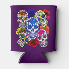 Sugar Skulls Farbenfrohe Rose Cinco Alle Soule Dosenkühler