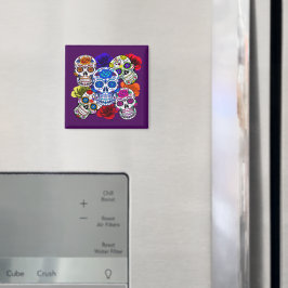 Sugar Skulls Farbenfrohe Rose Cinco Alle Soule Ref Magnet