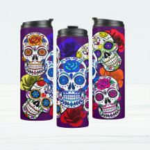 Sugar Skulls Farbenfrohe Rose Cinco Alle Soule