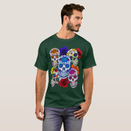 Sugar Skulls Farbenfrohe Rose Cinco Alle Soule Uni T-Shirt