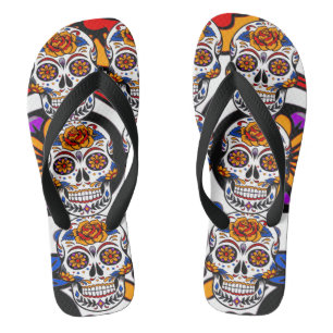 Sugar Skulls Holidays Muster Flip Flops