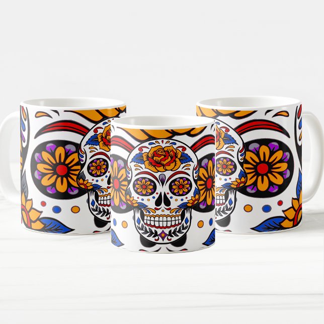 Sugar Skulls Holidays Muster Kaffeetasse (Sugar Skulls Holidays Pattern Coffee Mug)