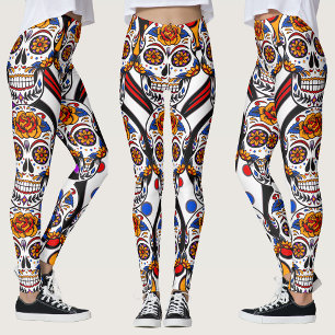 Sugar Skulls Holidays Muster Leggings