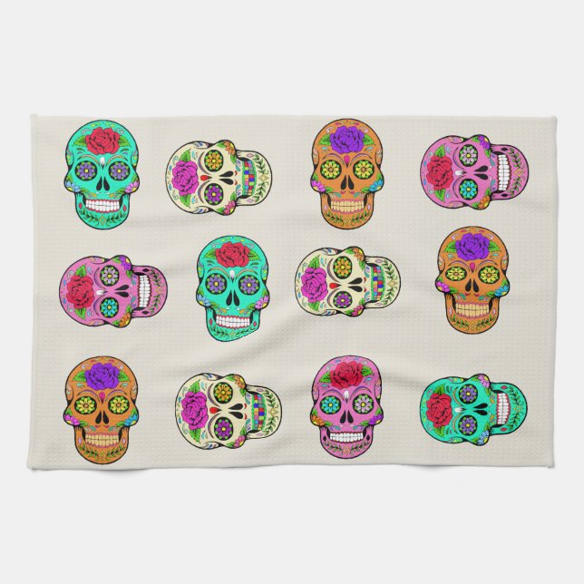 Sugar Skulls Küchentücher (Horizontal)