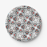 Sugar Skulls mexikanische Geburtstagssehen-Teller