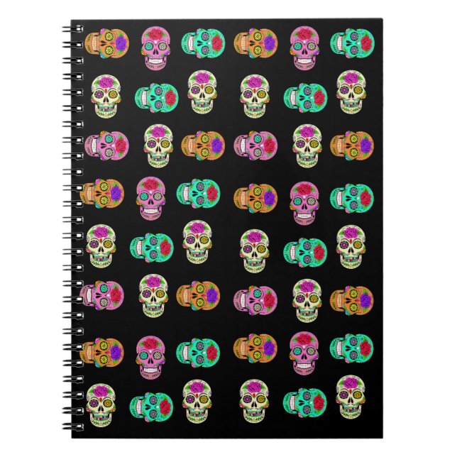 Sugar Skulls Spiral Foto Notebook Notizblock (Vorderseite)