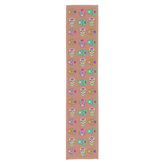 Sugar Skulls Table Runner Kurzer Tischläufer (Vorderseite)