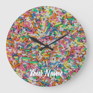 Sugar sprinkles colorful background gift große wanduhr
