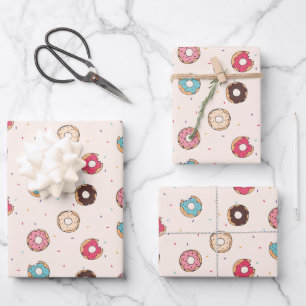 Sugar Sweet Donut Muster Geschenkpapier Set