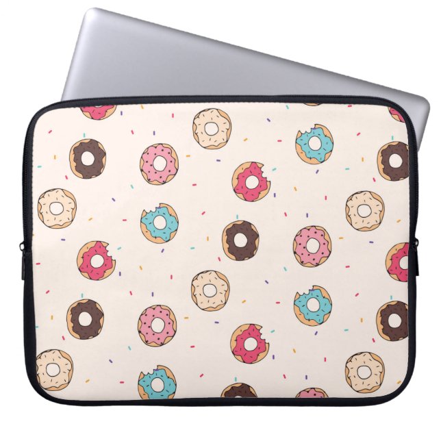 Sugar Sweet Donut Muster Laptopschutzhülle (Vorderseite)