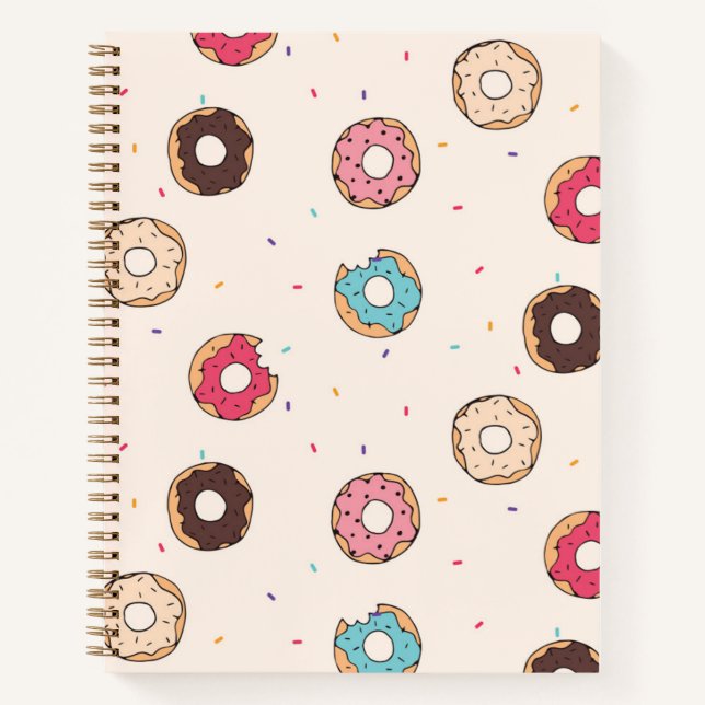 Sugar Sweet Donut Muster Notizbuch (Vorderseite)