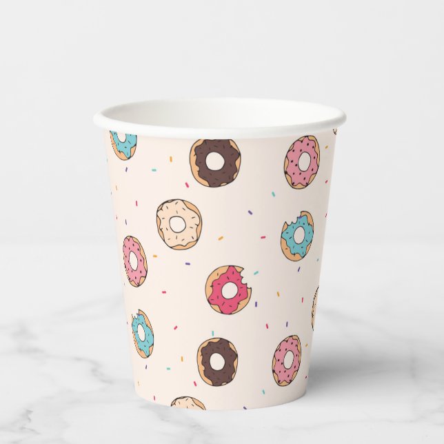 Sugar Sweet Donut Muster Pappbecher (Vorderseite)