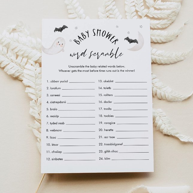 SUGARBOO Halloween Baby Word Scramble Game Card Einladung (Von Creator hochgeladen)