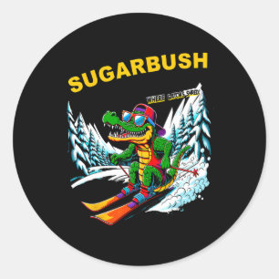 Sugarbush Gator Adventure Winter Sports Enthusiast Runder Aufkleber