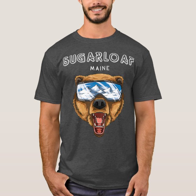 Sugarloaf Maine Grizzly Skigeschenk T-Shirt (Vorderseite)