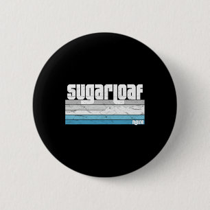 Sugarloaf Maine Me Retro Skifahren Snowboard Button
