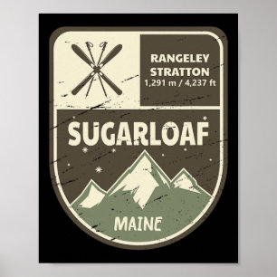 Sugarloaf Maine Skiing Vintag Poster