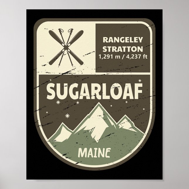 Sugarloaf Maine Skiing Vintag Poster (Vorne)