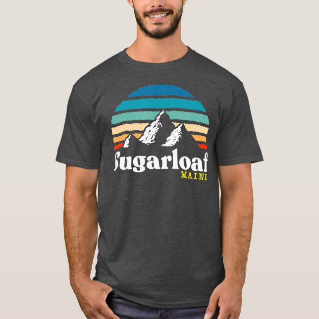 Sugarloaf    MaineSki Resort 1980er Retro T-Shirt (Vorderseite)