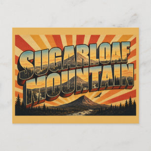 Sugarloaf Mountain Maine Borealer Wald Gipfel Kuns Postkarte