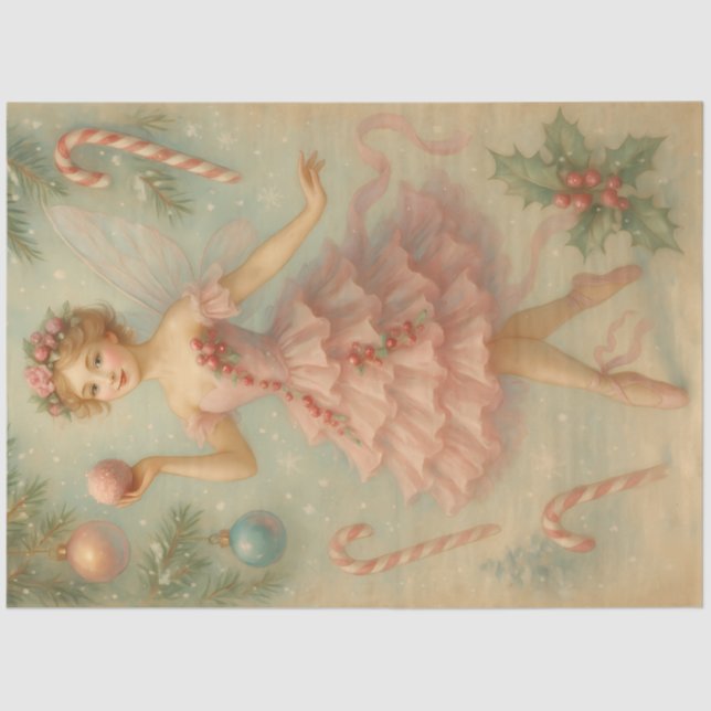 Sugarplum Fairy Christmas Ballet Decoupage Paper Seidenpapier (Vorderseite)