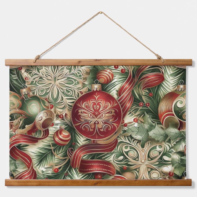 Sugarplum Sparkle Christmas Wandteppich Mit Holzrahmen (Vorne)