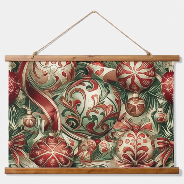 Sugarplum Sparkle Christmas Wandteppich Mit Holzrahmen