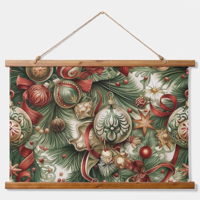 Sugarplum Sparkle Christmas Wandteppich Mit Holzrahmen (Vorne)