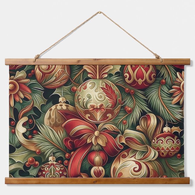 Sugarplum Sparkle Christmas Wandteppich Mit Holzrahmen (Vorne)