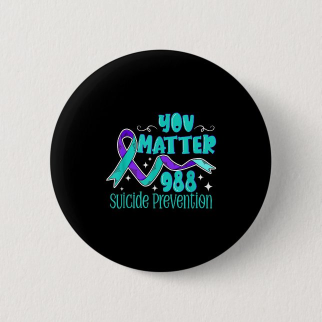 Suicide Awareness - 988 Shirt - Suicide Prevention Button (Vorderseite)