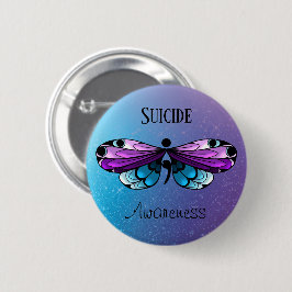 Suicide Awareness Butterfly Semicolon Button