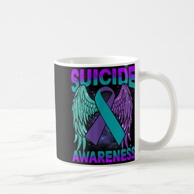 Suicide Awareness Clothing Wings Ribbon Suicide Pr Kaffeetasse (Rechts)
