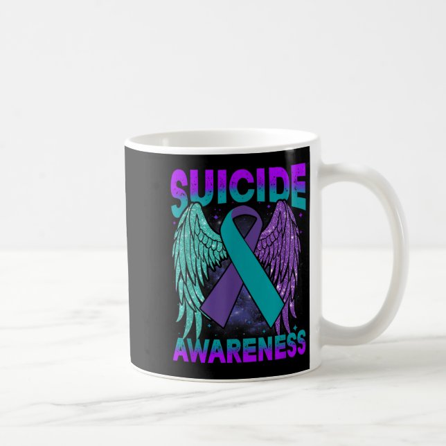 Suicide Awareness Clothing Wings Ribbon Suicide Pr Kaffeetasse (Rechts)