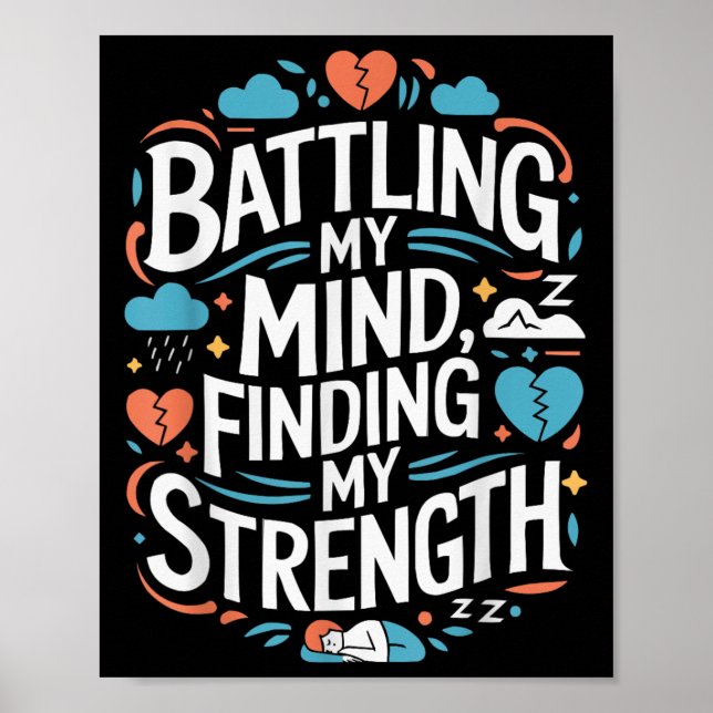 Suicide Awareness Depression Anxiety Mental Health Poster (Vorne)