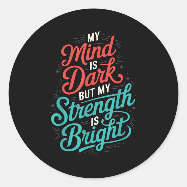 Suicide Awareness Depression Anxiety Mental Health Runder Aufkleber (Vorderseite)