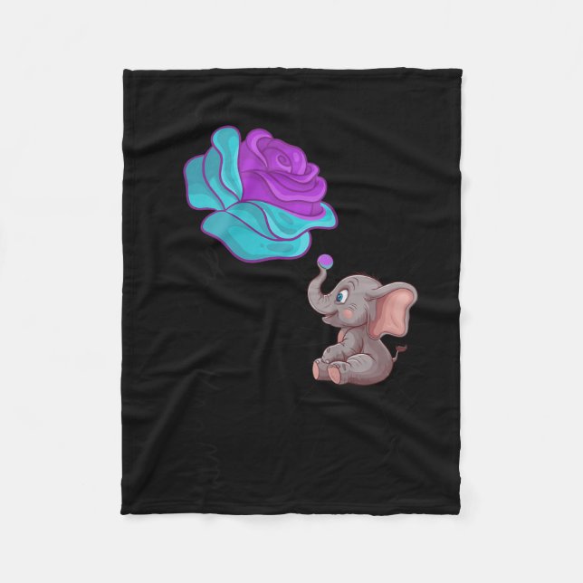 Suicide Awareness Flower Elephant Ribbon Graphic  Fleecedecke (Vorderseite)